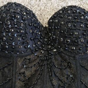 Windsor Black Beaded Corset Top